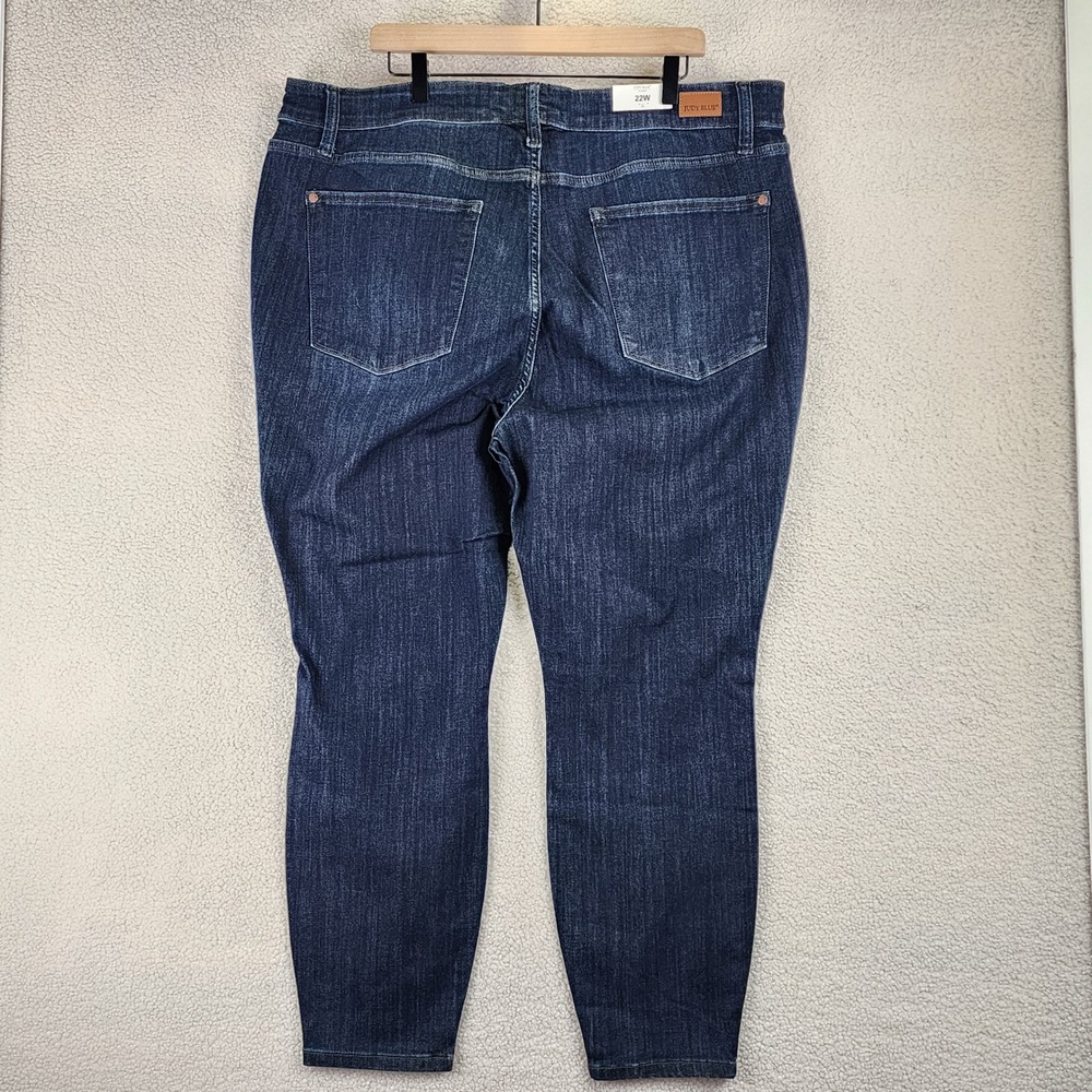 Judy Blue High Waist Skinny Fit Jeans Womens 22W Dark Wash Button Fly Casual - Picture 8 of 13